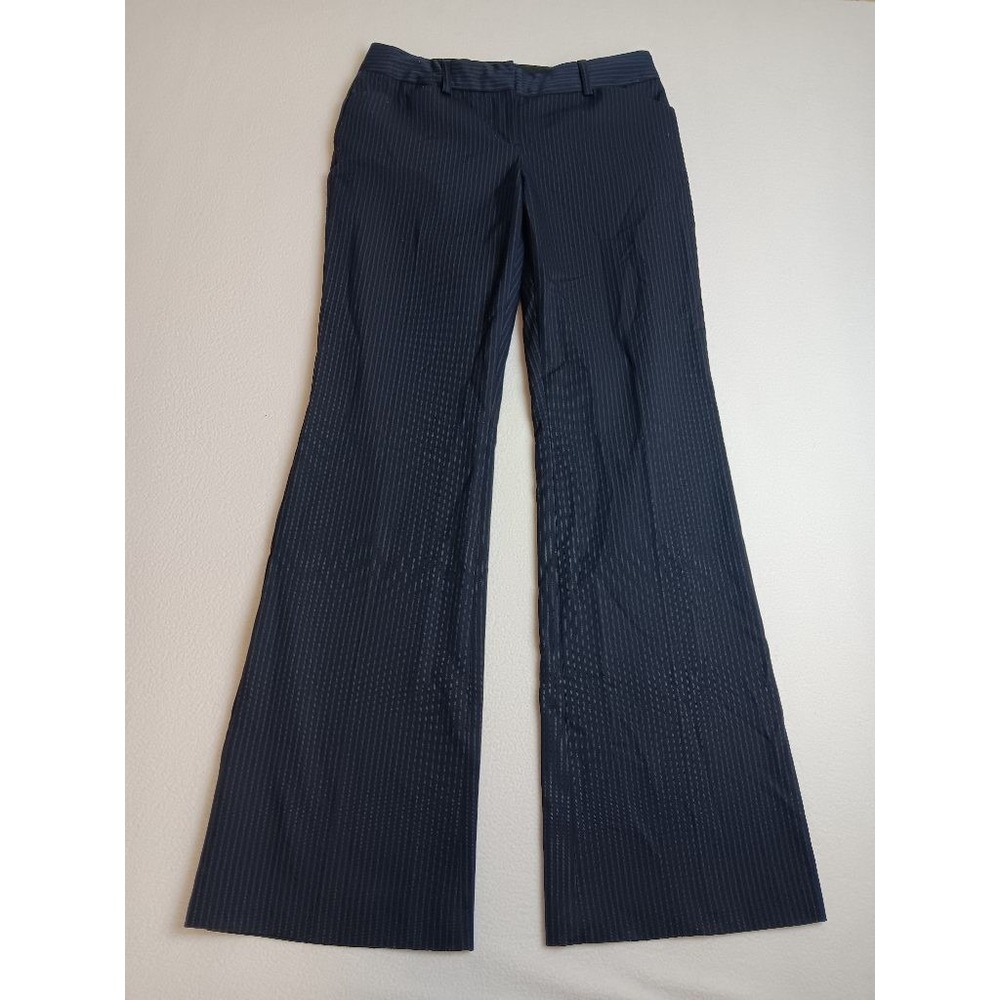 Express Design Studio Editor Navy Pinstripe Dress Pants Womens Bootcut Trousers
